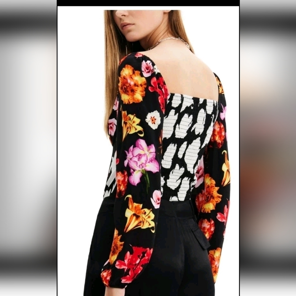 Desigual Womens Christian Lacroix Floral Blouse Bodysuit M - Picture 3 of 15